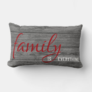 Coussin Rectangle Guillemet famille sur bois rustique