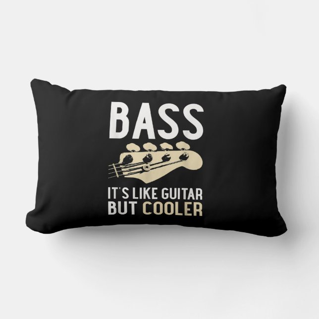 Coussin Rectangle Guitar Lover | Bass It's Like Guitar But Cooler (Recto)