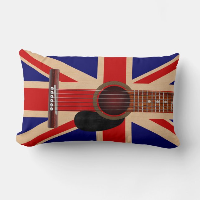 Coussin Rectangle Guitare d'Union Jack (Recto)