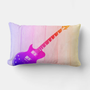 Coussin Rectangle Guitare électrique & Wood Pop Art