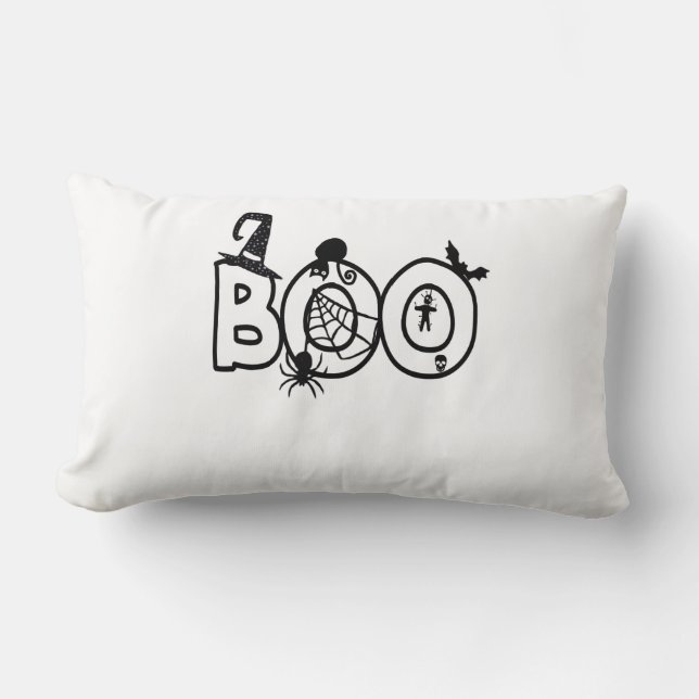 Coussin Rectangle Halloween Boo avec sorcières Casquette Black Cat S (Recto)