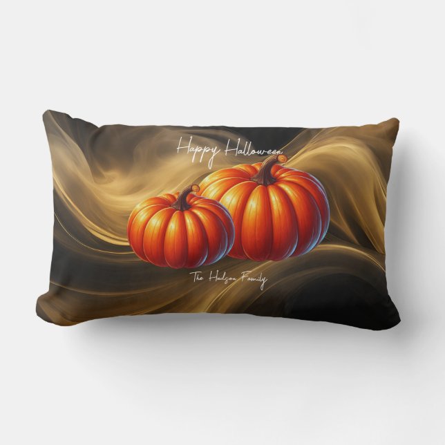Coussin Rectangle Halloween Citrouille Family Duo (Recto)
