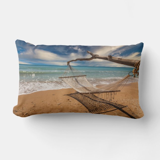 Coussin Rectangle Hamac sur le rivage (Recto)
