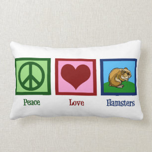 Coussin Rectangle Hamsters d'amour de paix