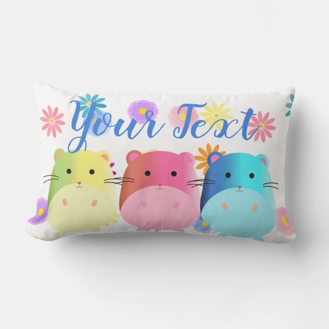 Coussin Rectangle Hamsters mignons triples de Kawaii faits sur (Recto)