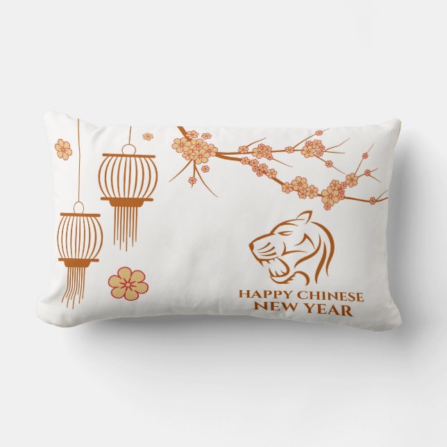 Coussin Rectangle Happy Chinese New Year (Tiger) (Recto)