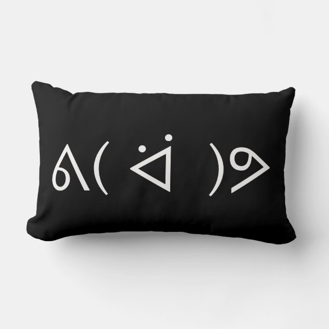 Coussin Rectangle Happy Gary ᕕ( ᐛ )Meme Emoticon Text Art (Recto)