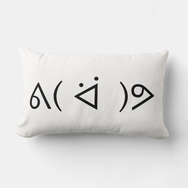 Coussin Rectangle Happy Gary ᕕ( ᐛ )Meme Emoticon Text Art (Recto)