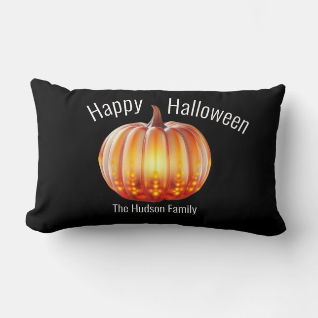 Coussin Rectangle Happy Halloween Citrouille family (Recto)