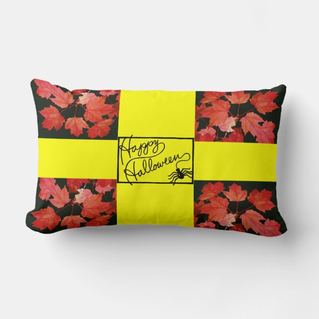 Coussin Rectangle Happy Halloween et Spider - (Recto)