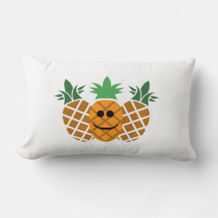 Coussin Rectangle Happy Pineapple Design - Polyester Throw Pillow, L