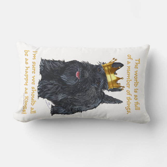 Coussin Rectangle Happy Scottish Terrier King (Recto)