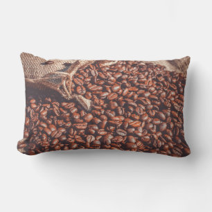 Coussin Rectangle Haricots de café en sac Burlap