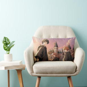 Coussin Rectangle HARRY POTTER™ Hermione & Ron HOGWARTS™ Scène d'ani
