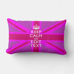 Coussin Rectangle Have Your Keep Calm Text on Pink Union Jack