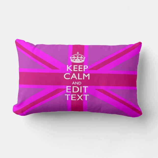 Coussin Rectangle Have Your Keep Calm Text on Pink Union Jack (Recto)