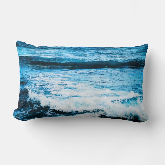 Coussin Rectangle Hawaii bleu océan vagues photo simple moderne bold (Recto)