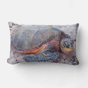 Coussin Rectangle Hawaii Honu Sea Turtle Beach Photo Bold Modern