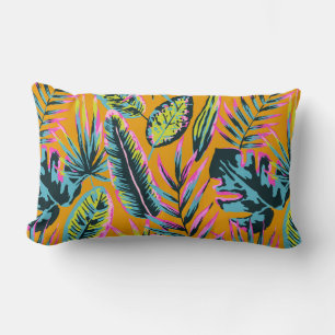 Coussin Rectangle Hawaiian Tropical Feuilles Et Plante Imprimer Moti