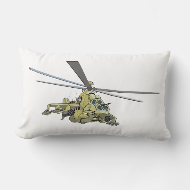 Coussin Rectangle Hélicoptère de dessin animé "Hind" (Recto)