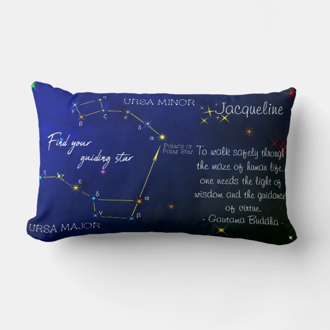 Coussin Rectangle Hémisphère Nord Trouver Polaris Star (Recto)
