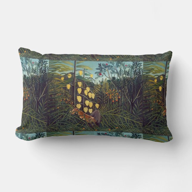 Coussin Rectangle Henri Rousseau Lutte entre Tiger et Bull (Recto)