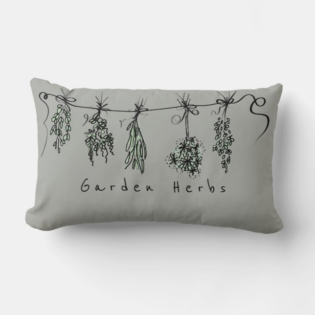 Coussin Rectangle Herbes du jardin (Recto)