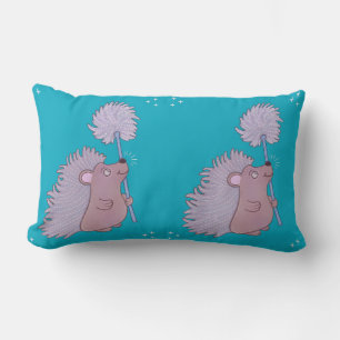 Coussin Rectangle Hérisson au Pissenlit Douce Nature de l'Art Popu