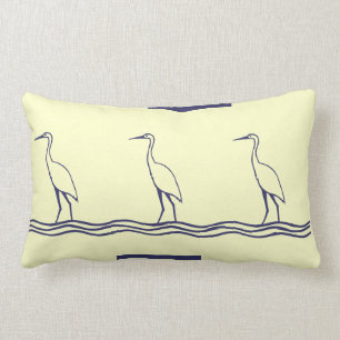 Coussin Rectangle héron d'oiseaux de mer de la marine au large de la