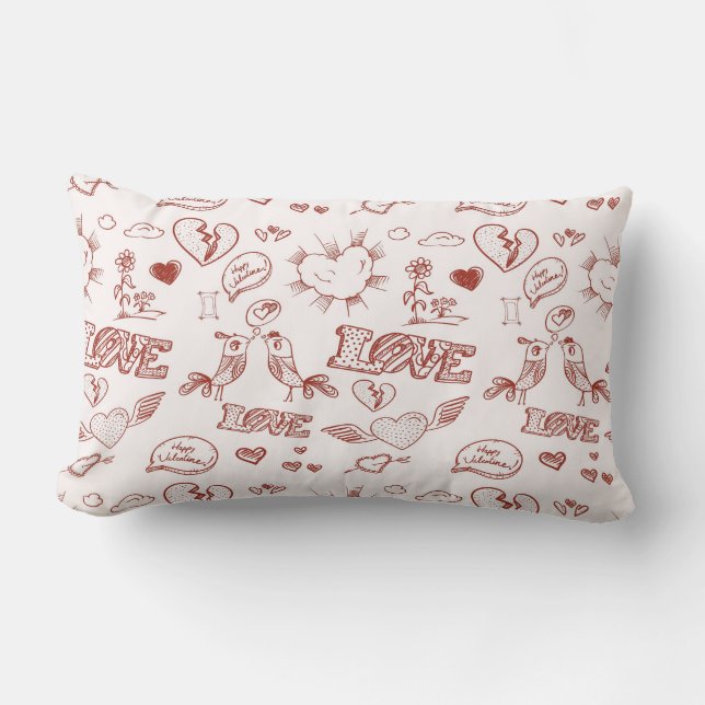 Coussin Rectangle Heureuse Sainte-Valentin (Recto)