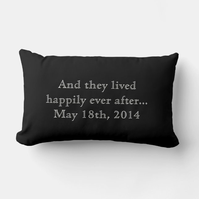Coussin Rectangle Heureusement pour toujours mariage de monogramme (Recto)