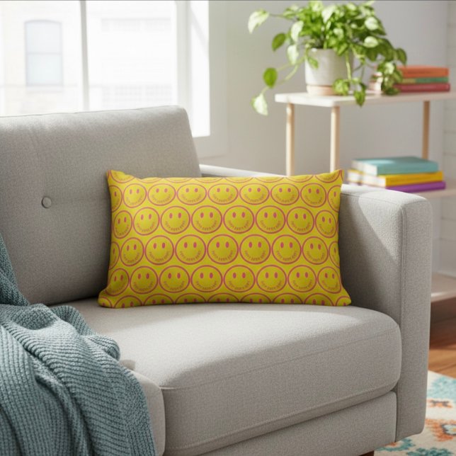 Coussin Rectangle Heureux (Créateur téléchargé)