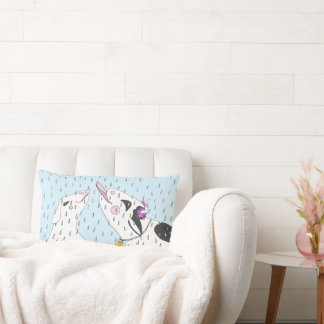 Coussin Rectangle Heureux amis de la vache et de l'agneau qui profit