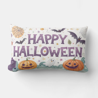 Coussin Rectangle heureux halloween citrouilles éffrayants et chauve