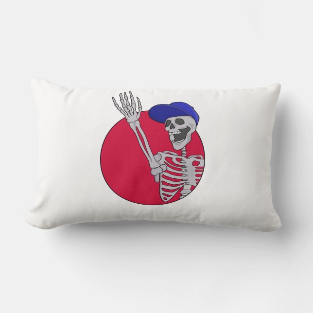 Coussin Rectangle Hey Amis Cool et drôle Squelette (Recto)