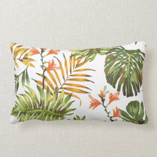 Coussin Rectangle Hibiscus Tropical Fleurs Jeu Décoratif