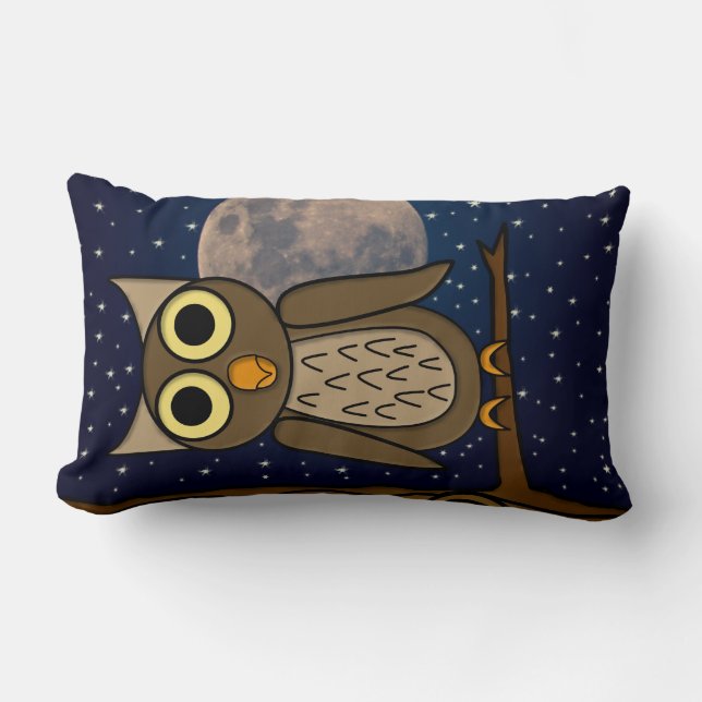 Coussin Rectangle Hibou nocturne (Recto)