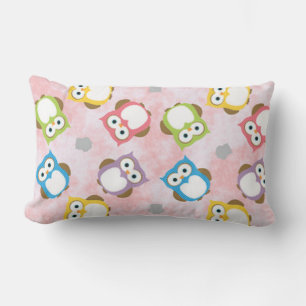 Coussin Rectangle Hiboux Colorés Choisis Carré ou