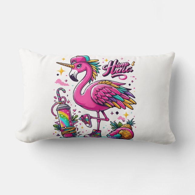 Coussin Rectangle Hiphop Flamant rose (Recto)