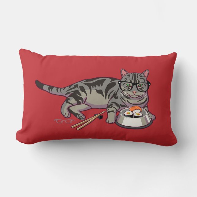 Coussin Rectangle Hippie Kitty (Recto)