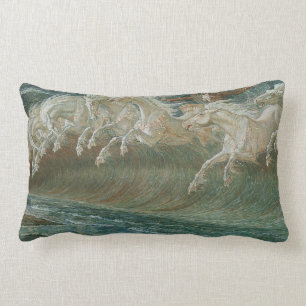 Coussin Rectangle Hippocampes et Poseidon