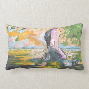 Coussin Rectangle Hippopotame