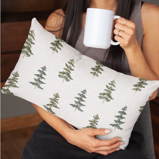 Coussin Rectangle Hiver branché | Motif d'arbre de Noël (Créateur téléchargé)