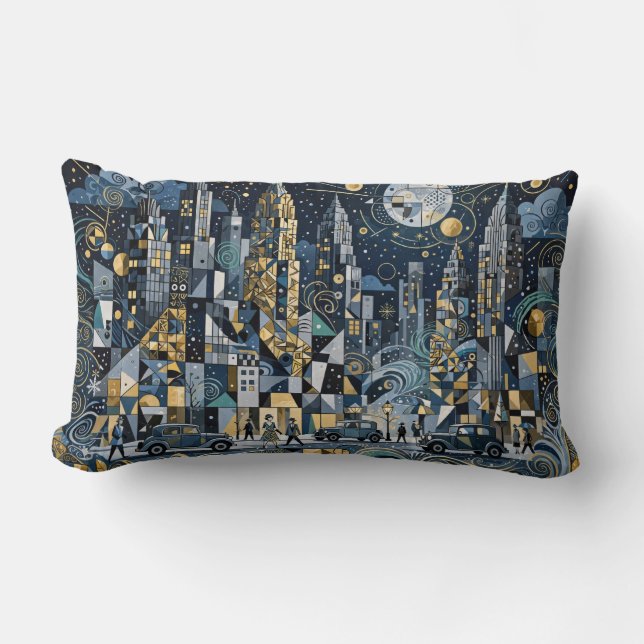 Coussin Rectangle Hiver frais dans la grande ville (Recto)