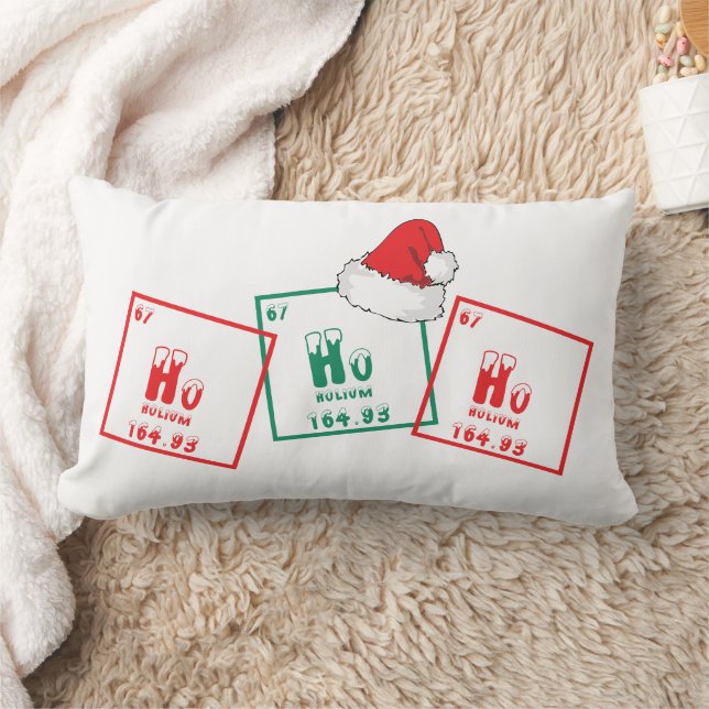 Coussin Rectangle Ho Ho Ho | Drôle Noël Chimie Geek Humour (Couverture)