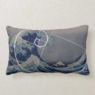 Coussin Rectangle Hokusai rencontre Fibonacci, rapport d'or