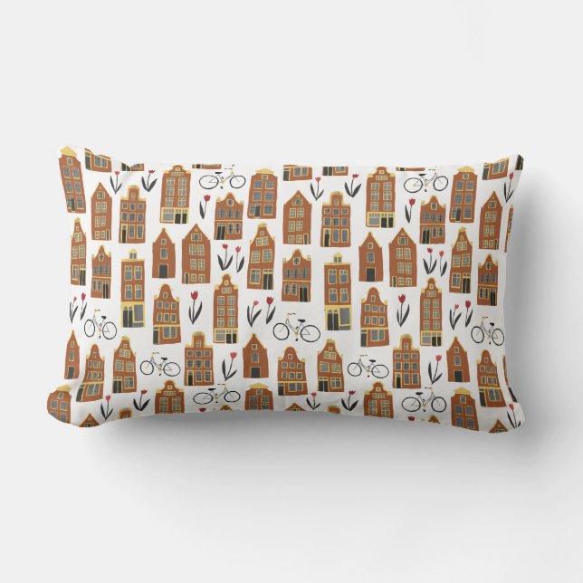 Coussin Rectangle Hollande abrite des petites maisons hollandaises (Recto)