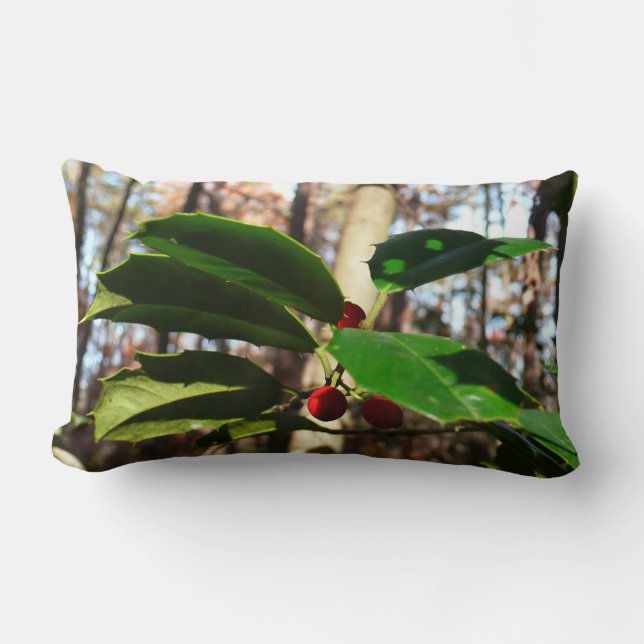 Coussin Rectangle Holly Leaves (Recto)