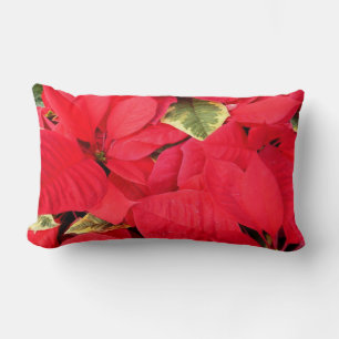 Coussin Rectangle Holly Point Poinsettias vacances Floral