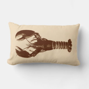 Coussin Rectangle Homard Brown foncé sur beige clair